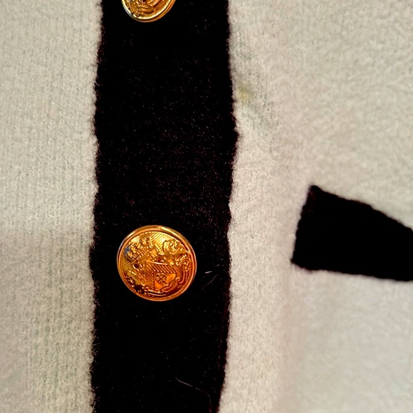 Express short sleeve cardigan in light Apple 🍏 green and black - Picture 2 of 6